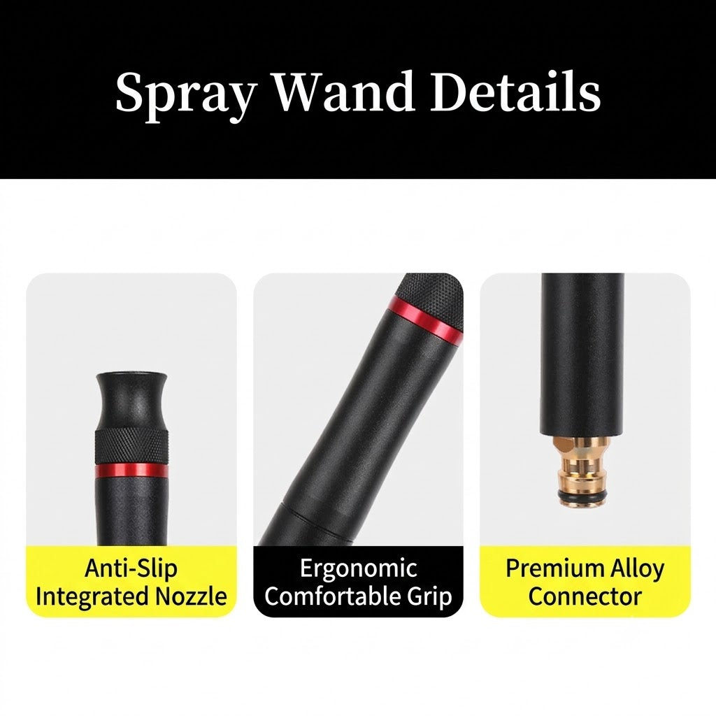 High Pressure Water Wand Spray Nozzle Car Wash Washer Jet Spray Gun Garden Hose Nozzle Sprayer with Tap Adapter Set