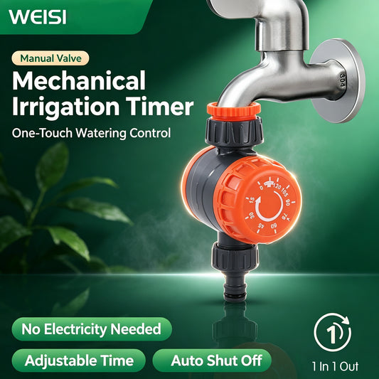 Manual Knob Watering Timer, Adjustable Garden Irrigation Timer, Automatic Drip Watering Controller for Lawn Plant Flower Bonsai Yard Outdoor