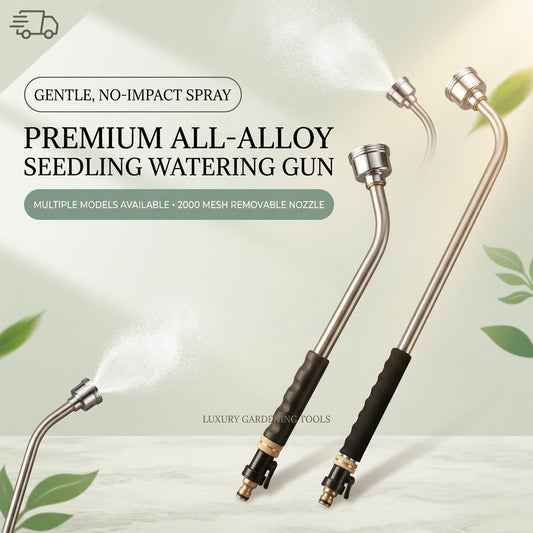 Premium All-Alloy Gardening Watering Wand 400/1000/2000 Mesh Detachable Spray Nozzle Gentle Mist Watering Gun for Delicate Plant Seedling Flower Greenhouse Garden Tool with 18/32 inch Wand