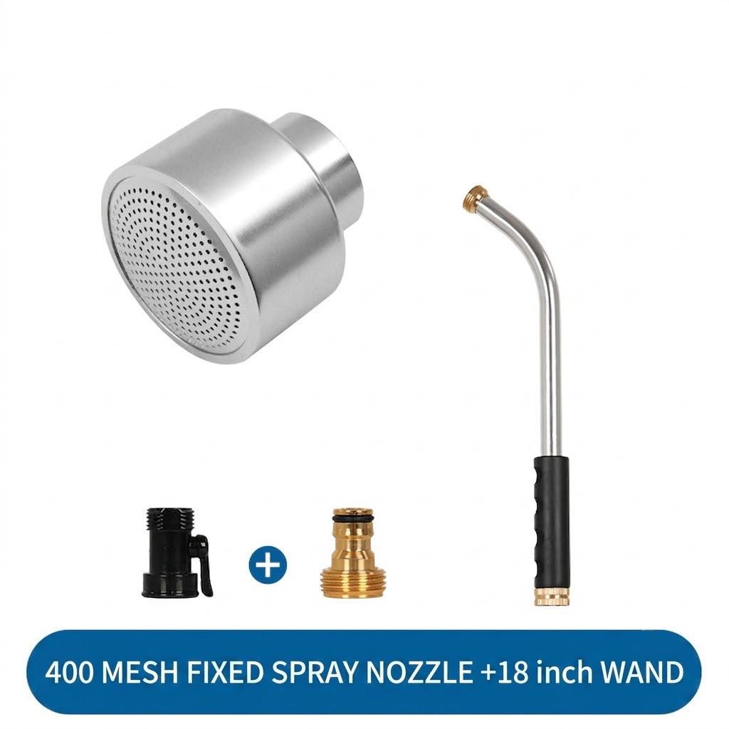 Premium All-Alloy Gardening Watering Wand 400/1000/2000 Mesh Detachable Spray Nozzle Gentle Mist Watering Gun for Delicate Plant Seedling Flower Greenhouse Garden Tool with 18/32 inch Wand
