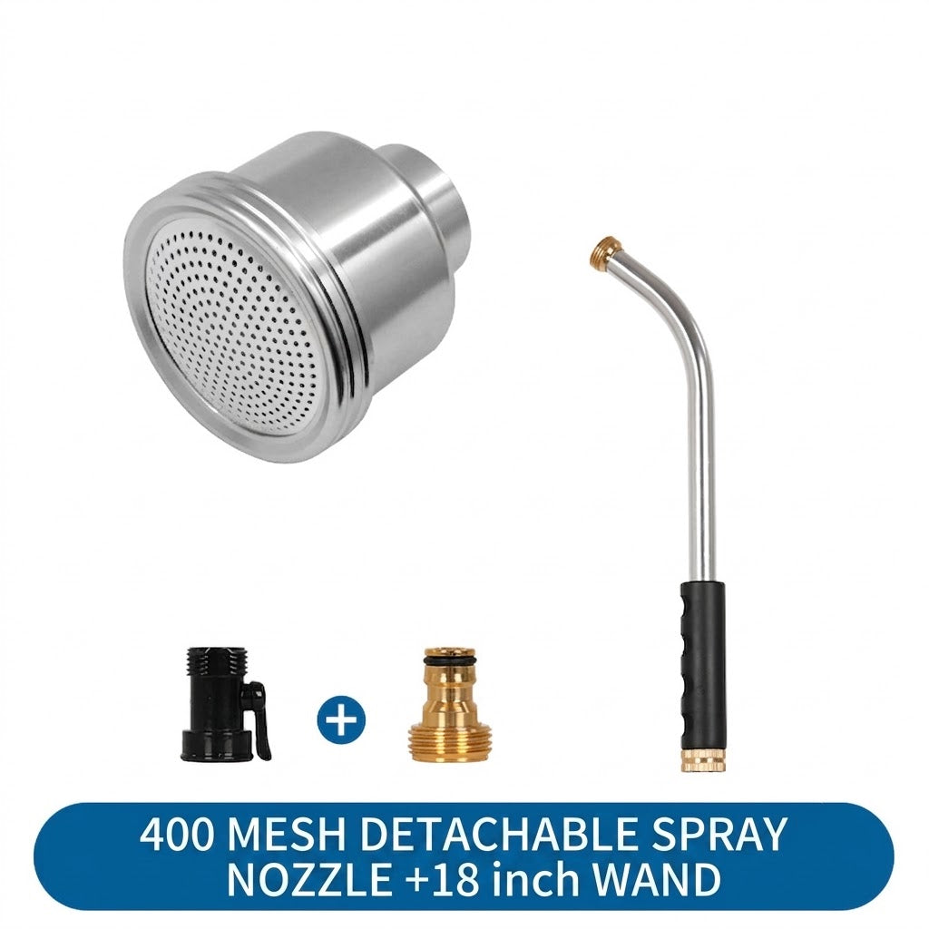 Premium All-Alloy Gardening Watering Wand 400/1000/2000 Mesh Detachable Spray Nozzle Gentle Mist Watering Gun for Delicate Plant Seedling Flower Greenhouse Garden Tool with 18/32 inch Wand