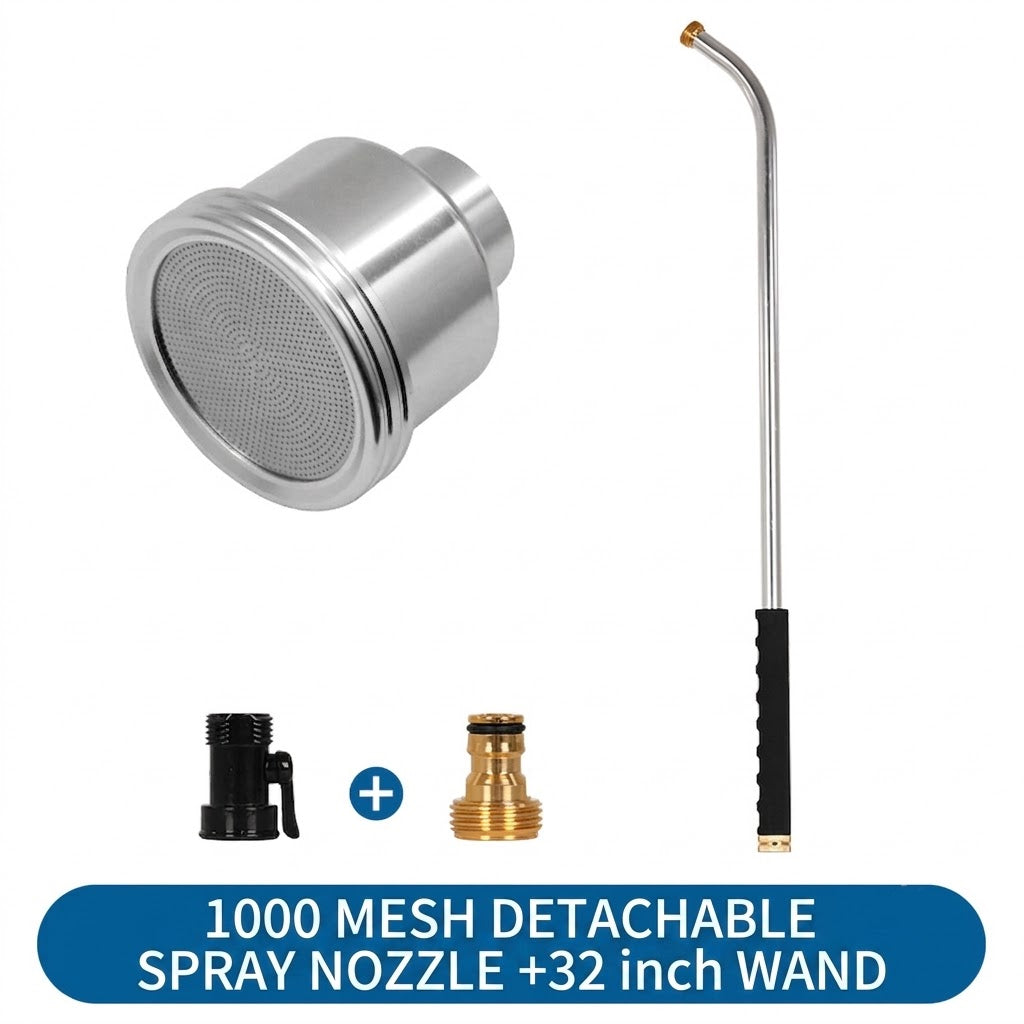 Premium All-Alloy Gardening Watering Wand 400/1000/2000 Mesh Detachable Spray Nozzle Gentle Mist Watering Gun for Delicate Plant Seedling Flower Greenhouse Garden Tool with 18/32 inch Wand