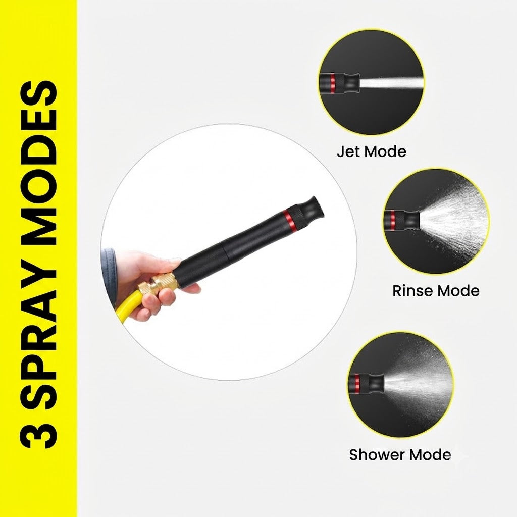 High Pressure Water Wand Spray Nozzle Car Wash Washer Jet Spray Gun Garden Hose Nozzle Sprayer with Tap Adapter Set