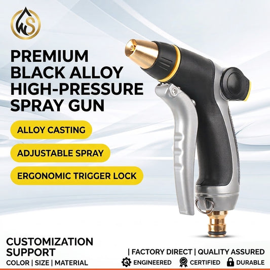 Heavy Duty Garden Hose Nozzle High Pressure Car Wash Spray Gun Metal Water Wand Sprayer for Watering Plants Cleaning Lawn